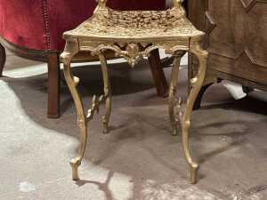 Antique gold cast iron chair - 3