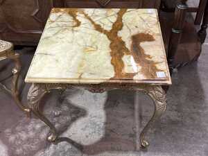 Marble-top gilt side table - 2