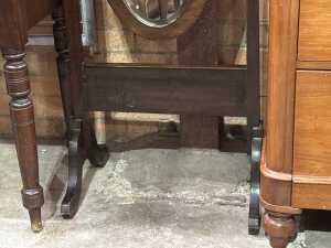 Mahogany cheval mirror with oval bevelled plate - 3