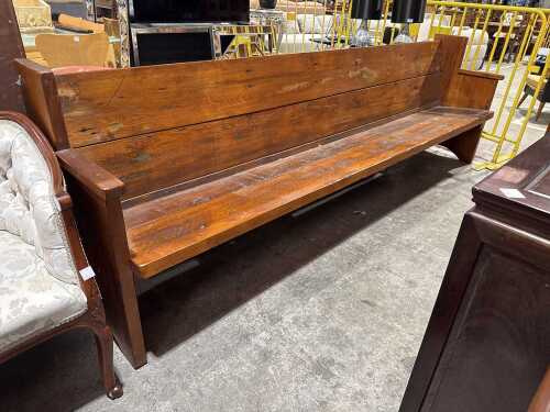 Antique timber church pew