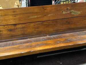 Antique timber church pew - 3