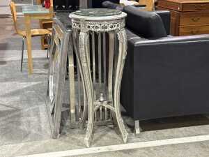 Louis XV style marble-top pedestal