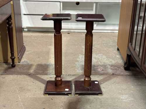 Pair of timber plant stands