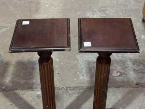Pair of timber plant stands - 2
