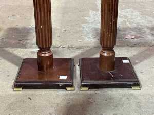 Pair of timber plant stands - 3
