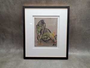 Artist unknown, Therasa #9 and Therasa #14, pair of nude sketches on canvas - 2