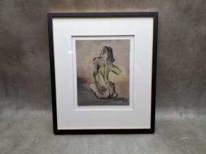 Artist unknown, Therasa #9 and Therasa #14, pair of nude sketches on canvas - 3