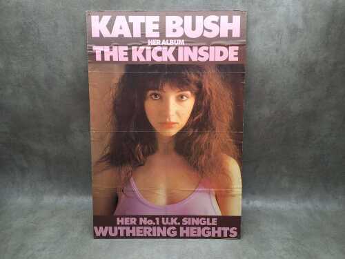 Kate Bush's 'The Kick Inside' album poster mounted on masonite