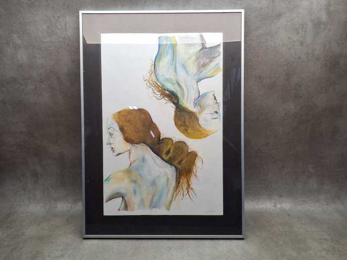 Y. Kiddle, (Double portrait) 2012, gouache painting on paper