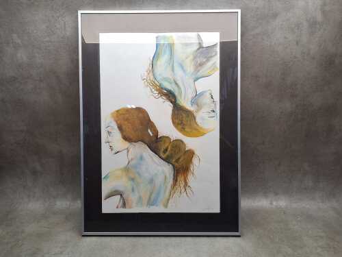 Y. Kiddle, (Double portrait) 2012, gouache painting on paper