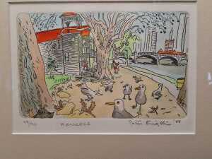 Peter Kingston (1943-2022), three coloured etchings on paper, 1988 - 3