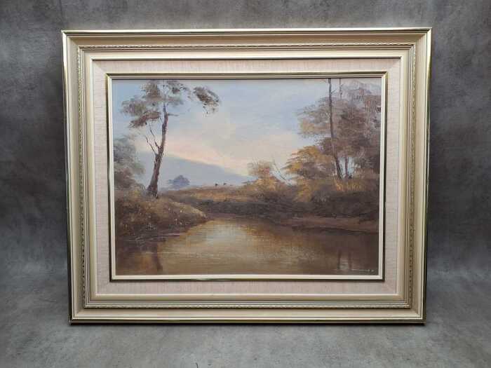Wim Kortland (1923-), Yarra River, 1980. Oil painting on board