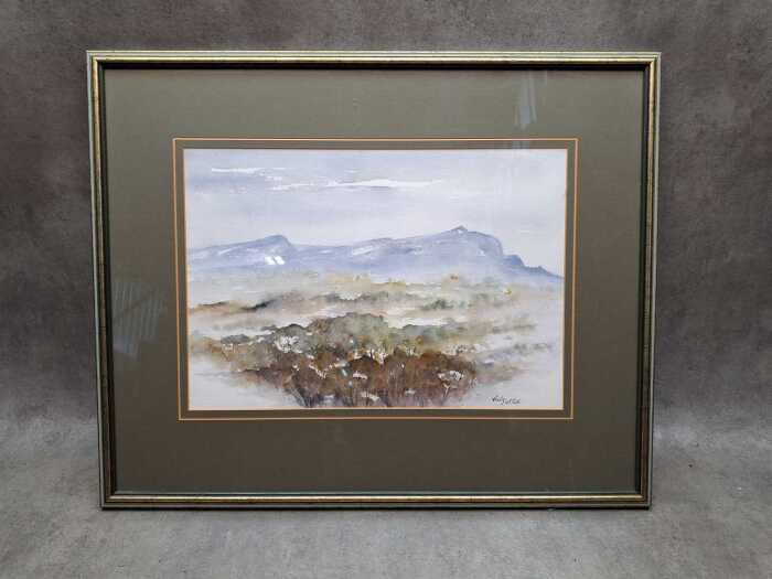 Val Potter, Misty Mountains, 1988. Watercolour painting on paper