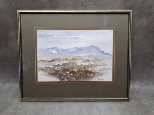 Val Potter, Misty Mountains, 1988. Watercolour painting on paper