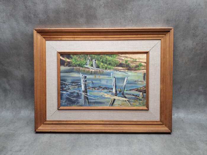 Nette (unknown artist), (reflections in pond) 1978, oil painting on canvas