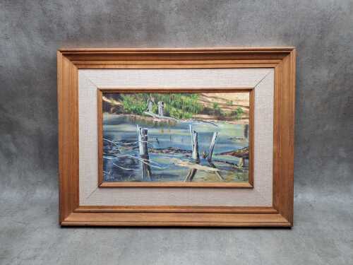 Nette (unknown artist), (reflections in pond) 1978, oil painting on canvas