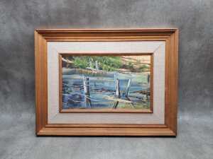 Nette (unknown artist), (reflections in pond) 1978, oil painting on canvas