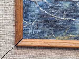 Nette (unknown artist), (reflections in pond) 1978, oil painting on canvas - 3