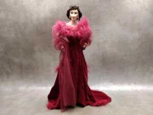 Franklin Mint 'Gone With The Wind' Scarlett O'Hara as 'Scarlett's Shame' porcelain doll with stand