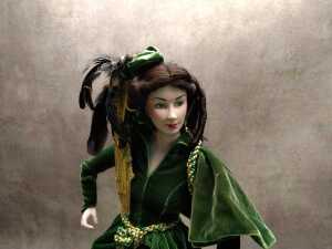 Franklin Mint 'Gone With The Wind' Scarlett O'Hara as ' porcelain doll with stand - 3