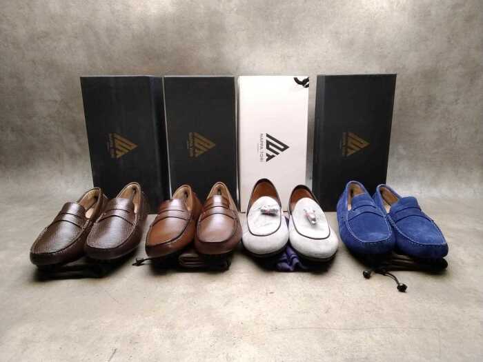 Four NEW pairs of Nappa Tori Australia leather men's shoes, size UK 10