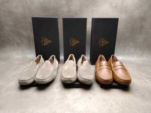 Three NEW pairs of Nappa Tori Australia leather men's shoes, size UK 12