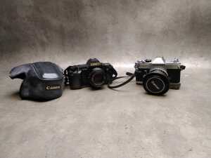 Two Canon SLRs with lenses and accessories - 2