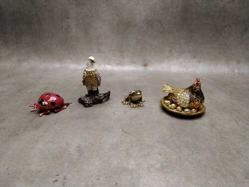 Novelty figural metal trinket boxes