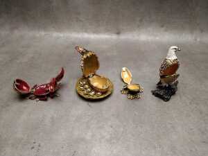 Novelty figural metal trinket boxes - 6