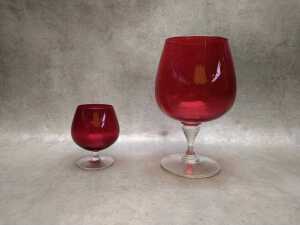 Six mid-century glass brandy balloons, mostly Italian - 2