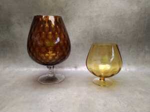 Six mid-century glass brandy balloons, mostly Italian - 4