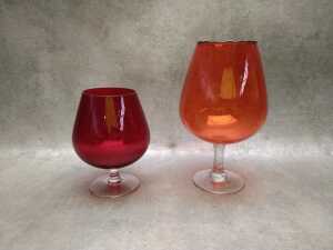 Six mid-century glass brandy balloons, mostly Italian - 3