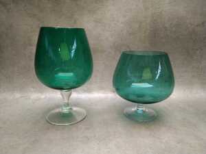 Six mid-century glass brandy balloons, mostly Italian - 4
