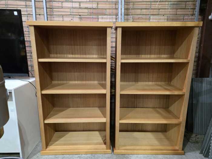 Pair of beech bookcases