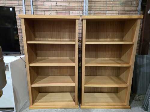 Pair of beech bookcases