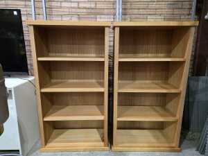 Pair of beech bookcases