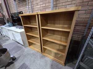 Pair of beech bookcases - 2