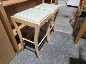 Pair of Italian timber bar stools - 2