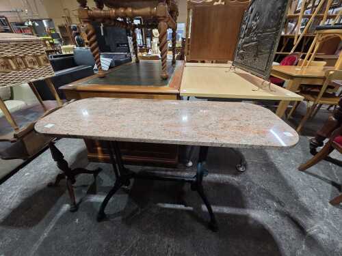 Marble-style top hall table