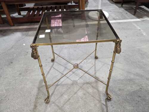Brass and glass side table