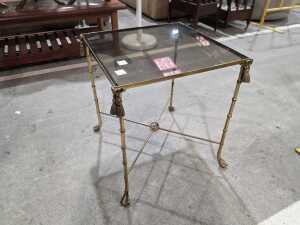 Brass and glass side table - 2