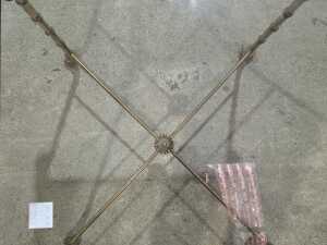 Brass and glass side table - 3