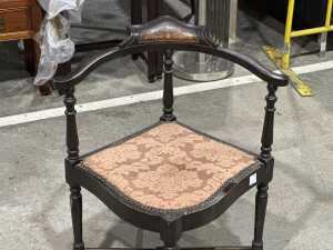 Antique Edwardian style mahogany corner chair - 3