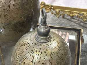 Two Moroccan style metal hanging decorative balls - 2