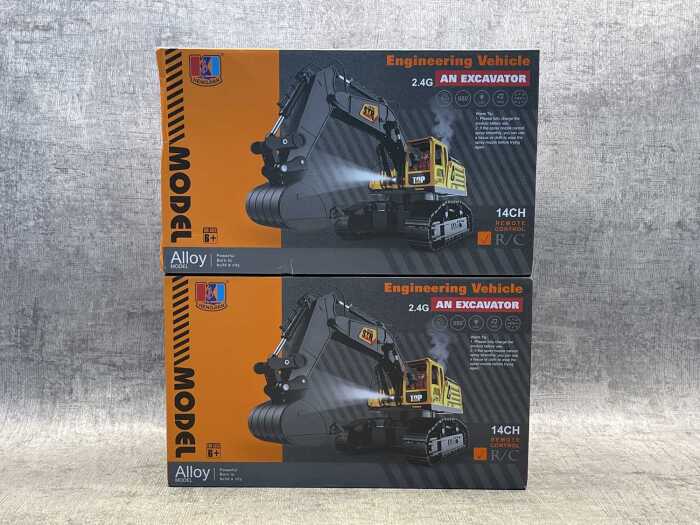 Two Hengjian model RC excavators