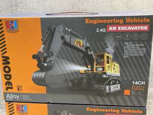 Two Hengjian model RC excavators - 2