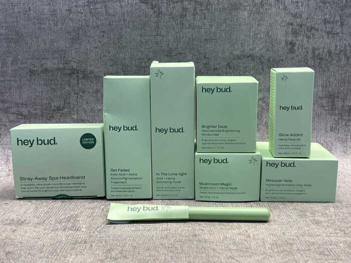 Group of Hey Bud beauty products