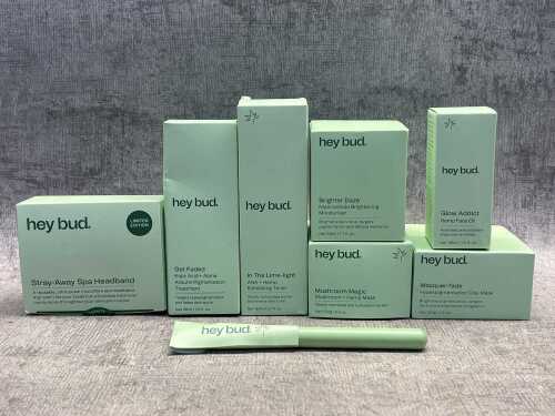 Group of Hey Bud beauty products