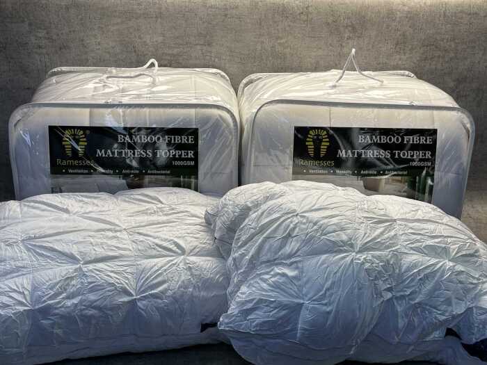 Two Ramesses bamboo mattress toppers size K