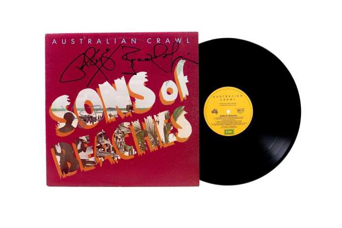 Australian Crawl 'Sons of Beaches' signed vinyl record